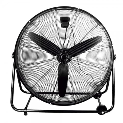 Bilake Ventilador Industrial de Suelo con Ruedas | Portátil y Cabezal Orientable | Motor AC Eficiente | Rejilla de Seguridad | Almacenes, Gimnasios, Colegios, Fábricas, Talleres (Ø85cm | 360W)