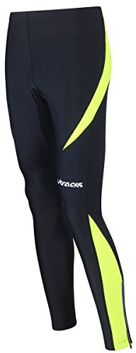 Airtracks Herren Thermo Laufhose Lang Pro - Winter Funktions Running Tight - Warm - Atmungsaktiv - Reflektoren - schwarz - neon - XXL - Herren
