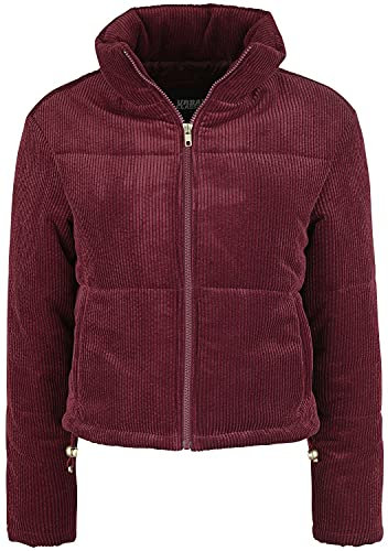 Urban Classics Ladies Corduroy Puffer Jacket Burgundy M