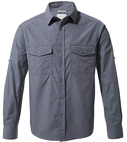 Craghoppers Herren Kiwi-Langarmshirt Wander-Shirt, Ombre Blue, L EU