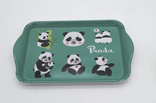 Plateau en mélamine - Environ 21 cm x 13 cm - Panda Ourson - Service à café et à thé