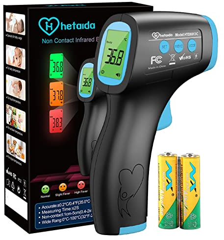 Thermomètre Frontal Lcd , Termometre Médical Infrarouge, Thermometre Sans Contact pour Adultes Bebe Enfants, Thermometre Digital avec Lectures Précises et Instantanées, 50 Mémoires