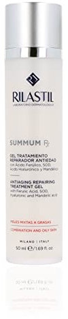 Rilastil - Summum Rx Gel Tratamiento Reparador Antiedad con Ácido Fólico, Ácido Hialurónico y Mandélico, Para Pieles Mixtas-Grasas 50 ml