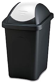 La zappa Bidone Multipat per immondizia con coperchio basculante (60 lt - 39 x 39 x h 68 cm, Bianco)