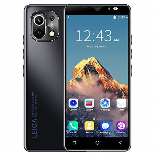 Teléfono para 11 M13 5.0 Pulgadas Desbloqueo Facial Pantalla Android Smartphone 512MB + 4G ROM Funda Impermeable para Teléfono 13 Pro MAX (Black, One Size)