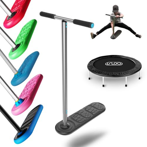 In Do The Trick Scooter Trampolin-Scooter Trick Scooter Kickstart Classic - Unisex Jugend 6-15 Jahre Schwarz - rutschfeste Plattform & Verstellbarer Lenker - Indoor & Outdoor Freestyle