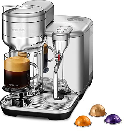Nespresso Máquina de café Vertuo Creatista, máquina de cápsulas de 2 litros, Sage Stainless Steel