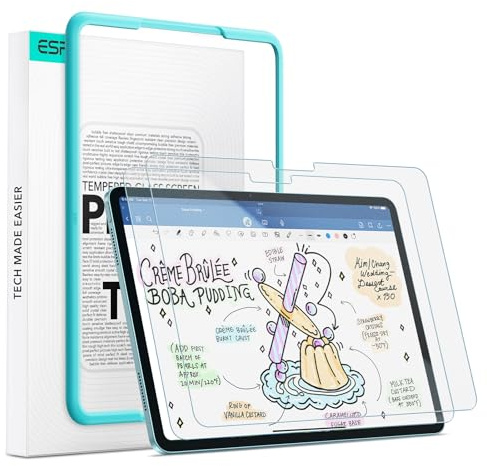 ESR 2 Stück Paper-Feel Schutzfolie für iPad Air 13 Zoll M4/M3/M2 (2026/2025/2024), Schreiben und Zeichnen wie auf Papier, 9H Panzer Schutz Glas, Matt Schreibfolie mit Ausrichtrahmen, Blendschutz