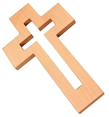 Alipis Hollow Wooden Cross Wall Hanging Crucifix Craft Decor Christian Cross Pendant