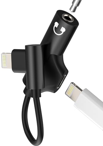 Adaptador Lightning a 3,5 mm para auriculares (2 en 1) para iPhone 14 13 12 11 Pro Max 7 8 Audio Carga Cable Splitter para Apple MFi Certified Aux Auto Accesorios para iPad Cargador Headphone Jack