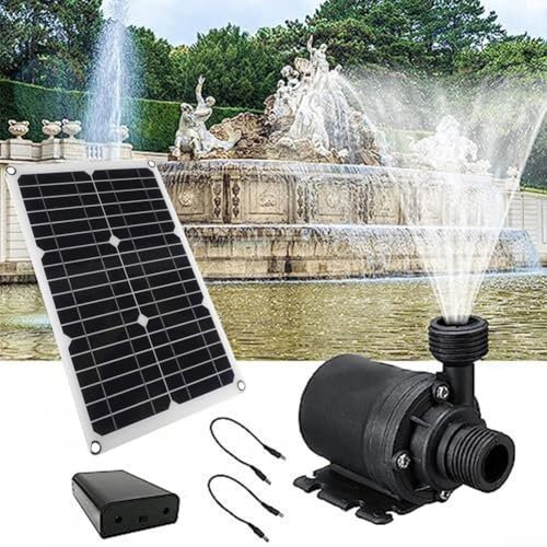HpLive Kit de pompe solaire 20 W 800 l/h DC12 V CC - Pompe à eau sans balais avec panneau solaire pour jardin, bassin, fontaine, piscine, aquarium