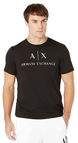 ARMANI EXCHANGE Collo Rotondo Logo, T-shirt, Uomo, Nero (Black 1200), XL