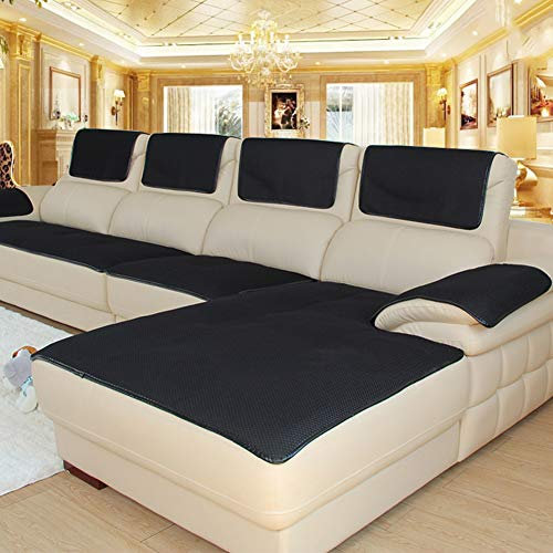 Dick Anti-rutsch Sofa Abdeckung, Multi-Size Sofa Schutz schonbezug, Sofabezüge,Sofa Arm Covers, Sofa Überwürfe Für ledersofa Verkauft in stück -schwarz 60x120cm(24x47inch)
