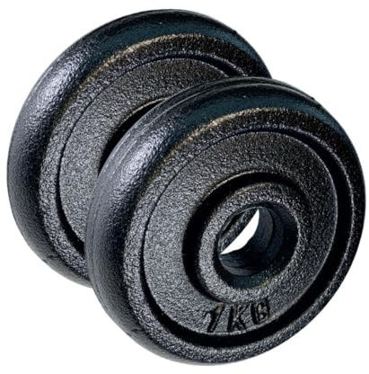 GDC Cast | Set di 2 dischi 2kg per Bilanciere e Manubri - Allenamento e fitness a casa - Ghisa