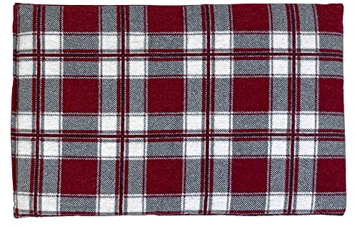 GIRAFFENLAND Traubenkernkissen 30 x 20 cm, Flanell karo-rot - Als Wärmekissen & Kältekissen - Körnerkissen für Mikrowelle und Backofen - 30x20cm
