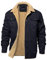 EKLENTSON Herren Winterjacke Jagd Jacke Cargojacke Warme Fleecejacke Outdoor Thermojacke Fleece Arbeitsjacke Herbst Winter Pilotenjacke, Navy 3XL