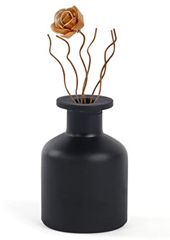 Bamboopack 1PC Black 150ml/5oz Glass Diffuser Bottles Jars Containers Aromatherapy Bottle Vase Fragrance Accessories for Placing Essential Oil Decorating Room DIY Ornament