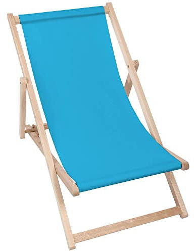 DreamRoots Liegestuhl Klappbar Holz aus Buchenholz, bis 130 kg belastbar, 3-Fach verstellbare Rückenlehne, waschbarer Polyesterbezug