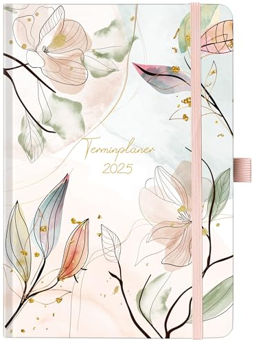 Terminplaner 2026 - Kalender 2026, Wochenplaner 2026, Jan 26 - Dez 26, Planer, Organizer, A5 Terminplaner mit Einstecktasche, Gummiband, 21.4 cm × 14.6 cm, Rosa