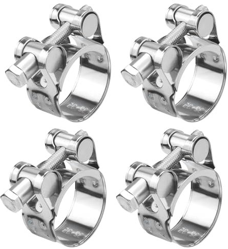 Fomiata 4Pcs 201 Stainless Steel T-Bolt Hose Clamps,Clamp Range 32-35mm , Band Width 20mm (32-35mm 4pcs)
