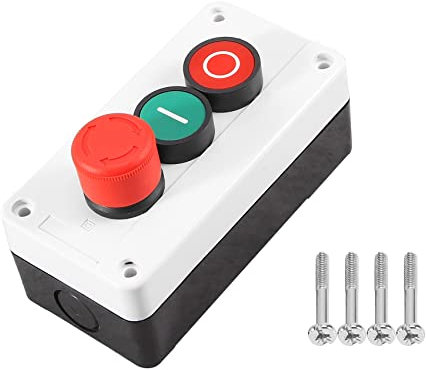 IMCCZONY Momentaneo Interruptor NC de Parada de Emergencia NO Rojo Verde Estacion 600V 10A