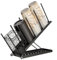 Cobenga Cup and Lid Holder - Adjustable 4 Compartment Coffee Cup Holder Organizer, Disposable Cup Dispenser with Coffee Pod Straw Storage Basket for Bar Countertop Breakroom Metal Black