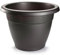 Tradineur - Pot rond en terre cuite, en plastique, convient pour l'extérieur et l'intérieur de la maison, diamètre 40 cm, gris anthracite