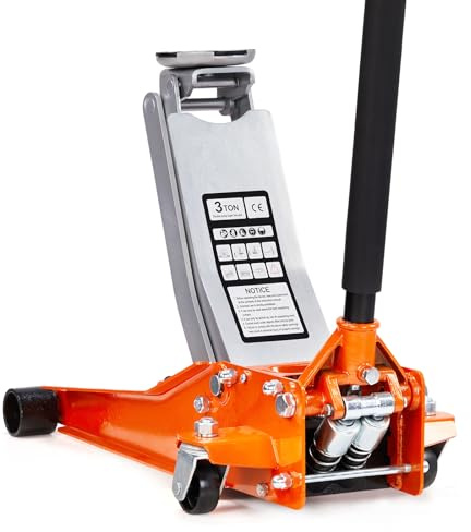 Bonnlo 3 Ton Low Profile Floor Jack,Lifting Range 2.95 to 20.1 Horizontal Hydraulic for Garage, Workshop and Vehicle Maintenance