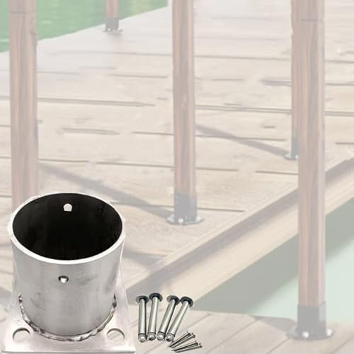 Diameter 5 1/2 6'' 7 1/2 8 Inch Deck Post Base, Wooden Fence Pavilion Base Bracket for Mailbox/Swingset/Railing, Heavy Duty Deck Post Brackets(Dia 5.5IN(140MM),7 pcs)