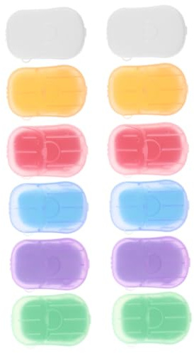 Hemobllo Hojas De Jabón Portátiles para Viajar 12 Cajas Papel De Jabón Desechable para Lavado De Manos Práctico Ligero Viaje Camping Excursiones