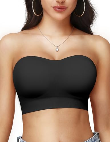 Seamless Push Up Strapless Bra for Women Wireless Non-Slip Bandeau Bra