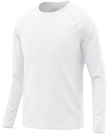 HYCOPROT UPF 50+ T-Shirt Anti-UV pour Enfant à Manches Longues Séchage Rapide de Natation Rashguard Haut Respirant pour Garçon 5-14 Ans pour Natation, Sports Nautiques Et Les Activités de Plein Air