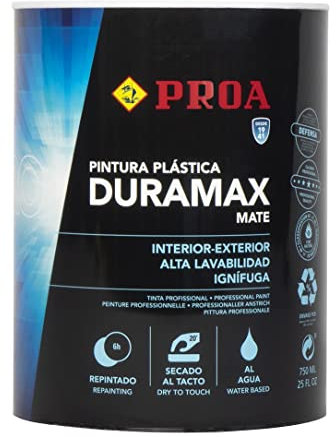 Pintura Interior/Exterior Mate Antimoho DURAMAX. Excelente pintura lavable. PROA.