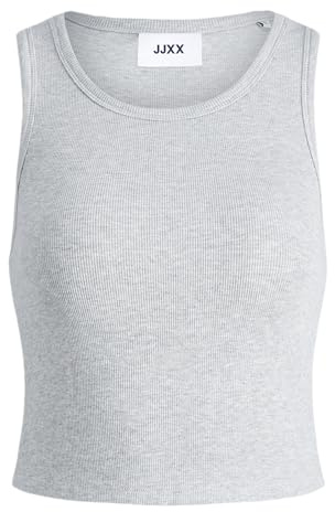 Jack & Jones Damen JXFALLON STR SL Rib TOP JRS NOOS Tanktop, Light Grey Melange,M