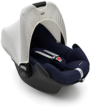 Original Dooky Hoody Sonnenschutz Sonnenverdeck für Babyschalen oder Kinderwagen (Design: Linea, inkl. UV-Schutz 40+, Altersgruppe 0+, Universal geeignet für die meisten Marken) Schwarz-Weiß Gestreift