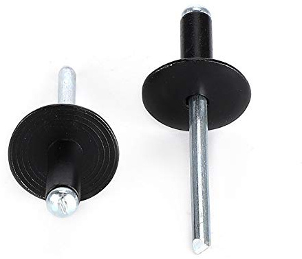 200 St Svarta Blindnitar Ståldorn Aluminiumkropp Popnitar Sortimentssats 3,2/4,0/4,8 Mm