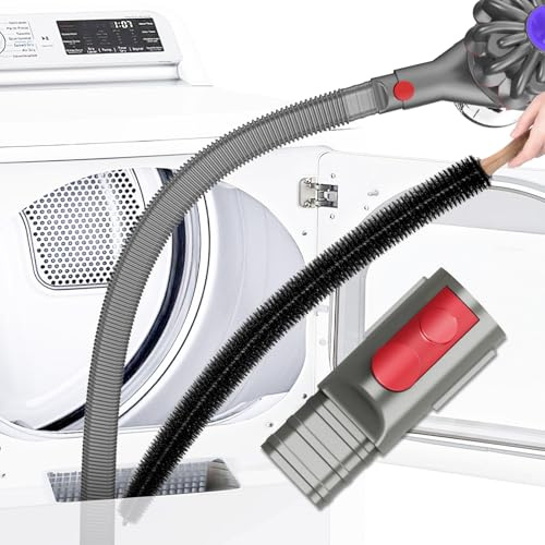 Sealegend 2 Pieces Dryer Vent Cleaner Kit Compatible with Dyson V7 V8 V10 V11 V15 or Higher Models and Dryer Lint Brush Vacuum Hose Attachment Brush Lint Remover Flexible and Long Brush