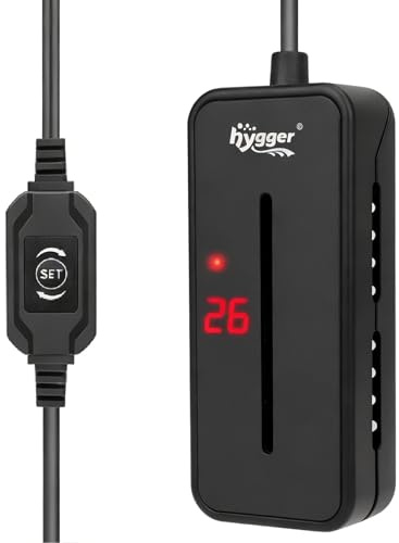 hygger Calefacción de mini acuario, pequeño Submarinismo (bucear) calefacción, 50 W, mini calentador de tanque beta con termostato de agua salada y agua dulce