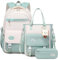 Tanou Mochila Escolar Adolescente Niña, Juego de Mochila Chica con Bandolera y Estuche para Lápices, Mochilas Informal de Gran Capacidad para Colegio, Instituto, Verde