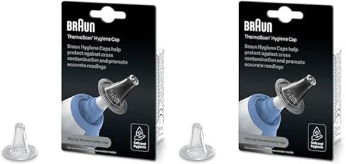 Braun ThermoScan Hygiene Caps, 40 pezzi, Compatibile con i termometri auricolari Braun ThermoScan, LF40 (Confezione da 2)