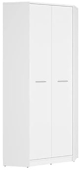 PEGANE Placard Armoire d'angle de 2 Portes Coloris Blanc - Longueur 79,5 x Largeur 79,5 x Hauteur 197 cm