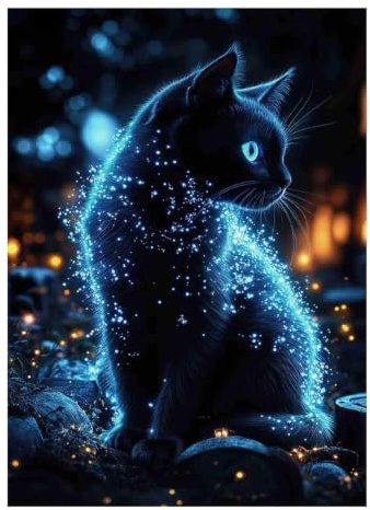 1000 Piece Mini Jigsaw Puzzle For Adults Cat Night Light Birthday Gift | 38x26cm Cardboard Puzzle Lovers Mind Relaxation Puzzle Game Gathering Gift Living Room Decor