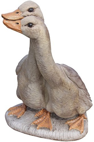 AnaParra Figura Decorativa de Patos 31X44cm. de Hormigón Piedra para jardín |Peso: 16Kg