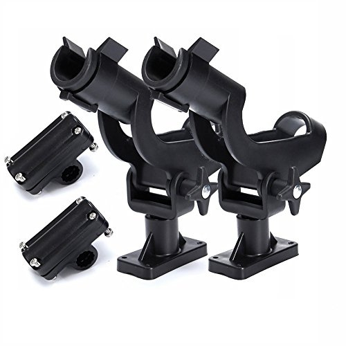 HiUmi Lot de 2 supports de canne à pêche réglables rotatifs en plastique pour bateau, canoë, aviron, kayak (RH50)