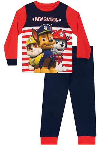 Paw Patrol Pyjamas Chase Marshall Décombres | Ensembles de Pyjamas à Manches Longues pour garçons - Multicolore - 3-4 Ans