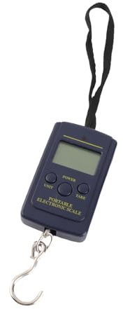 Bilancia Digitale Portatile per Bagagli, 50kg, Acciaio Inossidabile e ABS, con Gancio, Display Elettronico, 85x50x20mm