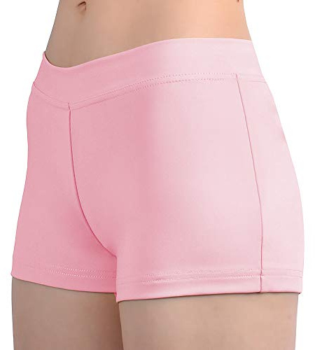 SUPRNOWA Pantaloncini da Ragazzo a Vita Bassa Booty Shorts Spandex Active Dance Shorts Yoga Allenamento Fitness per Le Donne, Rosa, Small Pantaloncini