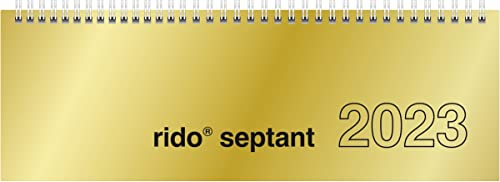 rido/idé Wochenkalender Modell septant 2023 Blattgröße 30,5 x 10,5 cm goldfarben