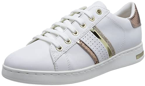 Geox Femme Jaysen Racine Accueil Femme Baskets-Mode, Blanc Or Rosé, 36 EU