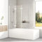 Duschwand für Badewanne 130 x 140cm Badewannenaufsatz Duschwand 3-teilig Faltbar 6mm ESG-Sicherheitsglas Duschabtrennung Badewanne